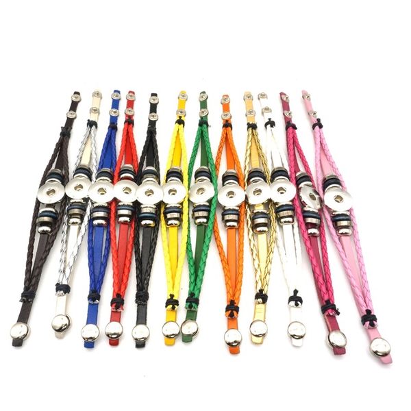 Fa hion 12 color diy multilayer leather noo a chunk 12mm 18mm metal button bracelet diy ginger nap button tatement jewelry whole ale
Fa hion 12 color diy multilayer leather noo a chunk 12mm 18mm metal button bracelet diy ginger nap button tatement jewelry whole ale