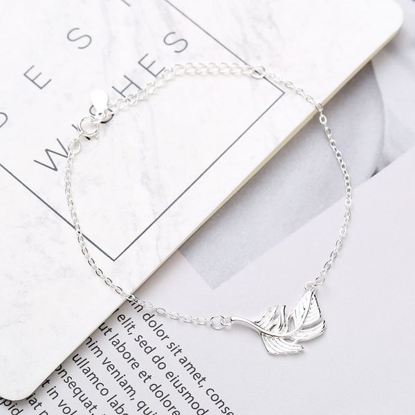 s925 sterling silver bracelet female character feather bracelet korean fashion fine jewelry new women, Golden;silver
s925 sterling silver bracelet female character feather bracelet korean fashion fine jewelry new women, Golden;silver