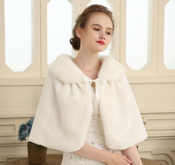 bridal wrap shawl coat jackets the bride' wedding fur shawl her wedding dress was tied with a cape, White
bridal wrap shawl coat jackets the bride' wedding fur shawl her wedding dress was tied with a cape, White