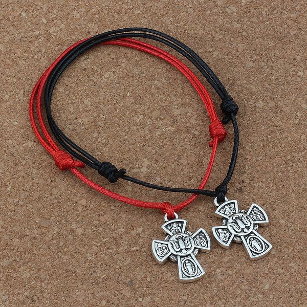 20pcs/lots jesus christ crucifix cross pendant adjustable kabbalah korea waxed cotton cord bracelets (red & black ) b-248, Golden;silver
20pcs/lots jesus christ crucifix cross pendant adjustable kabbalah korea waxed cotton cord bracelets (red & black ) b-248, Golden;silver