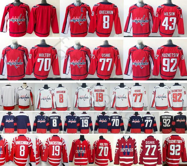 2018 Washington Capitals Stadium Series Hockey #8 Alex Ovechkin 19 Nicklas Backstrom 70 Braden Holtby 77 TJ Oshie 92 Evgeny Kuznetsov Jersey