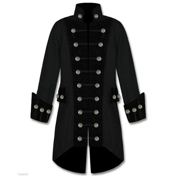 men retro autumn winter coat vintage steampunk long jacket gothic double breasted wool blends coat male uniform costume, Black
men retro autumn winter coat vintage steampunk long jacket gothic double breasted wool blends coat male uniform costume, Black