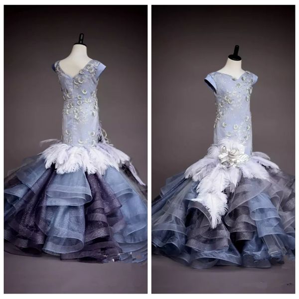 2019 amazing mermaid trumpet tiered girls' pageant dresses with 3d flowers decoration little girls party feather adorned flower girls d, White;red
2019 amazing mermaid trumpet tiered girls' pageant dresses with 3d flowers decoration little girls party feather adorned flower girls d, White;red