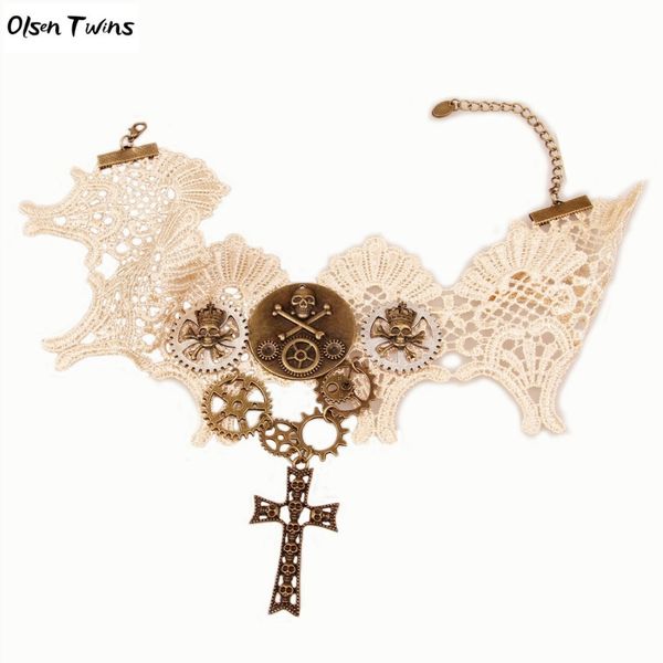 olsen twins steampunk gothic skull skeleton cross lace chokers necklaces for dropshipping wholesale, Golden;silver
olsen twins steampunk gothic skull skeleton cross lace chokers necklaces for dropshipping wholesale, Golden;silver