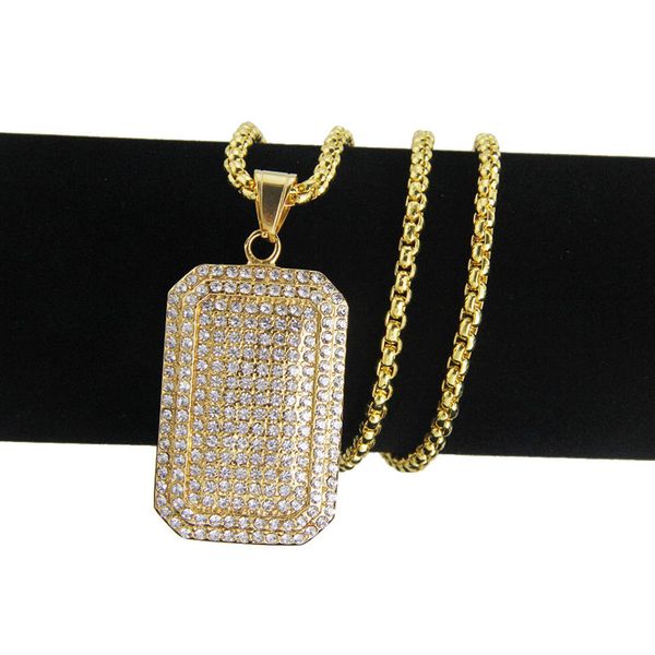 new hip-hop necklace jewelry gold full of rhinestone hip hop tide dog tag for men fashion chain pendant, Silver
new hip-hop necklace jewelry gold full of rhinestone hip hop tide dog tag for men fashion chain pendant, Silver