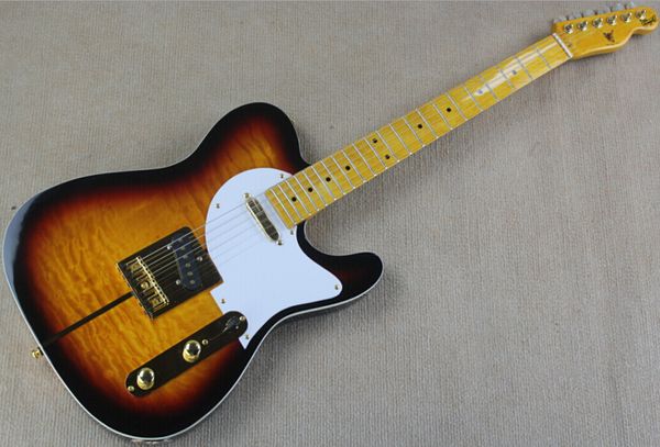rare merle haggard tuff dog tele tl vintage sunburst quilted maple electric guitar maple neck, white pearl tuners, yellow nylon hardcase
rare merle haggard tuff dog tele tl vintage sunburst quilted maple electric guitar maple neck, white pearl tuners, yellow nylon hardcase