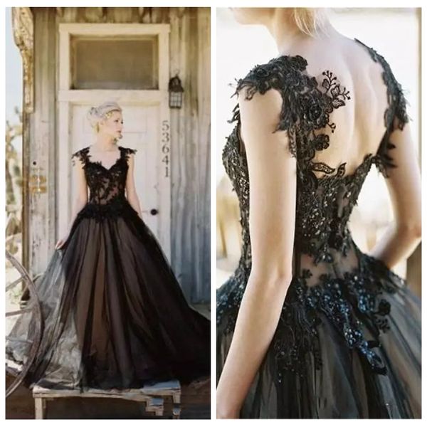 vestidos de marriage 2019 off shoulder black lace appliques gothic wedding dresses beading bridal gowns customized long plus size, White
vestidos de marriage 2019 off shoulder black lace appliques gothic wedding dresses beading bridal gowns customized long plus size, White