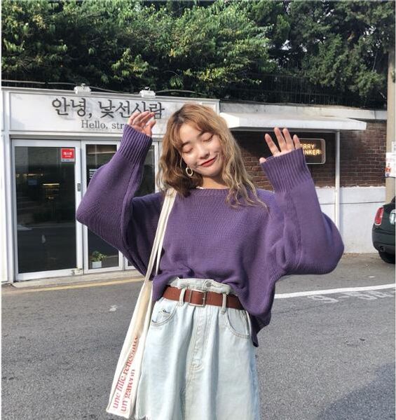 lazy wind sweater female autumn 2018 new korean loose thin split fork solid color long-sleeved round neck sweater tide 011, White
lazy wind sweater female autumn 2018 new korean loose thin split fork solid color long-sleeved round neck sweater tide 011, White
