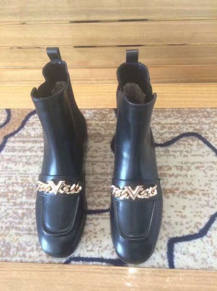 new arrival louise womens chain short boots low heel ankle booties ladies knight cow leather winter boots size 35-40, Black
new arrival louise womens chain short boots low heel ankle booties ladies knight cow leather winter boots size 35-40, Black