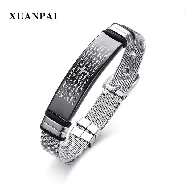xuanpai engraved bible cross bracelet for men bangle adjustable watch band design stainless steel male lord christ jewelry, Golden;silver
xuanpai engraved bible cross bracelet for men bangle adjustable watch band design stainless steel male lord christ jewelry, Golden;silver