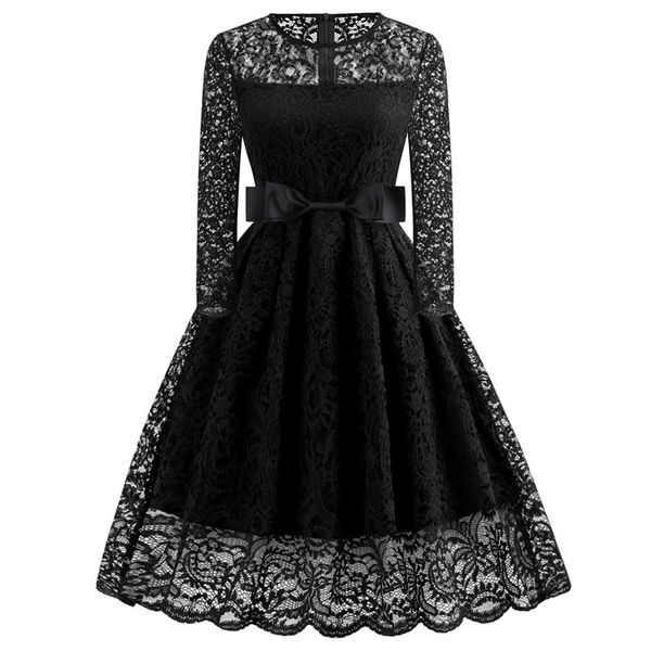 2018 new female dress long sleeve o neck robe vintage retro casual party rockabilly 50s 60s lace women dress, White;black
2018 new female dress long sleeve o neck robe vintage retro casual party rockabilly 50s 60s lace women dress, White;black