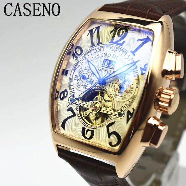 caseno automatic mechanical men watch fashion skeleton leather wrist watch mens classic men, Slivery;brown
caseno automatic mechanical men watch fashion skeleton leather wrist watch mens classic men, Slivery;brown
