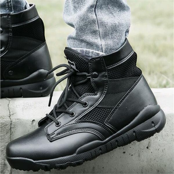 utumn winter men waterproof shoes male military tactical boots ultra light outdoor non-slip wearable travel shoes, Black
utumn winter men waterproof shoes male military tactical boots ultra light outdoor non-slip wearable travel shoes, Black