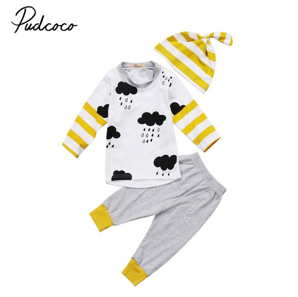 0-24m newborn baby kids boys girls clothes rain cloud striped pullover t-shirt+long pants + hat outfits 3pcs set, White
0-24m newborn baby kids boys girls clothes rain cloud striped pullover t-shirt+long pants + hat outfits 3pcs set, White