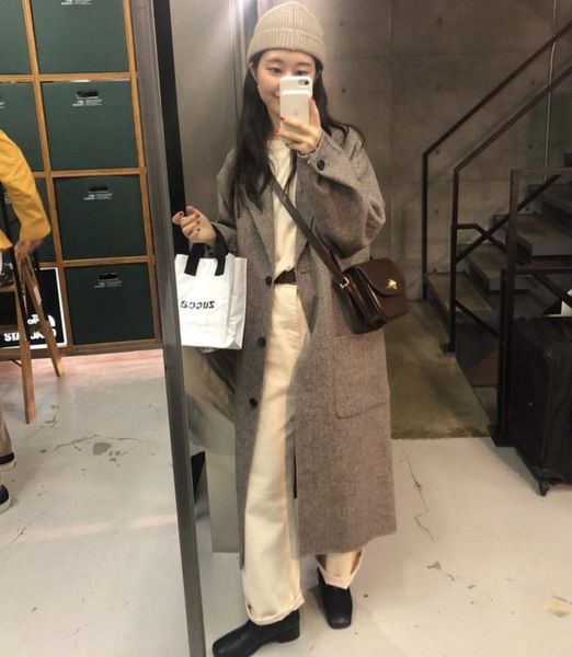 18 years western style stripe korea imported lining two-sided hand crack wool cashmere overcoat casaco feminino coat, Black
18 years western style stripe korea imported lining two-sided hand crack wool cashmere overcoat casaco feminino coat, Black