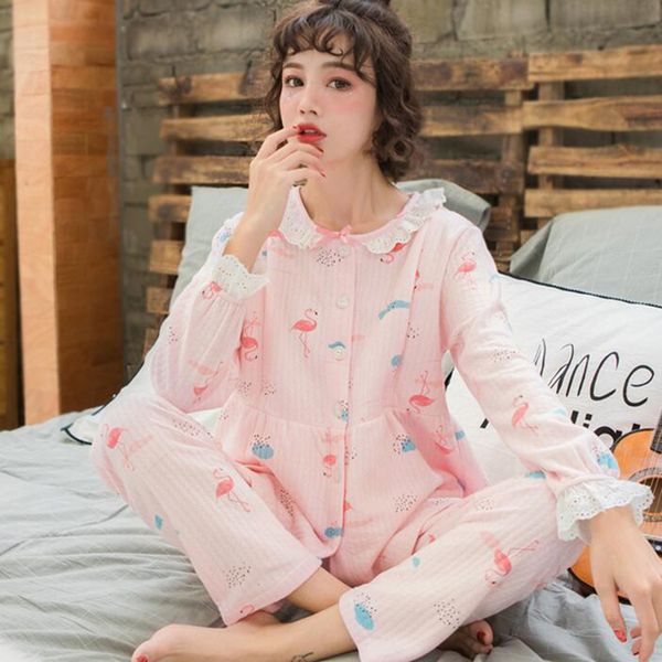 maternity pajamas spring and autumn thickening cotton long sleeve clothes winter nursing pajamas a148, White
maternity pajamas spring and autumn thickening cotton long sleeve clothes winter nursing pajamas a148, White