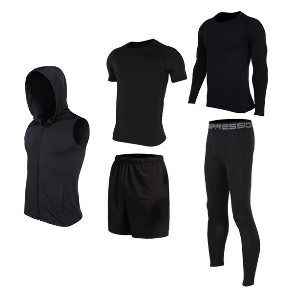 5pieces/set sports running suits men's compression basketball running sports suit quick dry gym jogging suits sportswear, Black;blue
5pieces/set sports running suits men's compression basketball running sports suit quick dry gym jogging suits sportswear, Black;blue