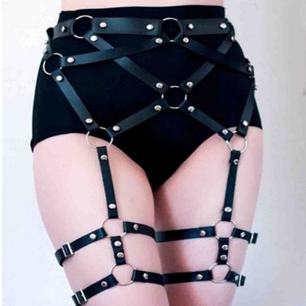 fashion body bondage women faux leather harness thigh leg garter waist belts, Black;brown
fashion body bondage women faux leather harness thigh leg garter waist belts, Black;brown