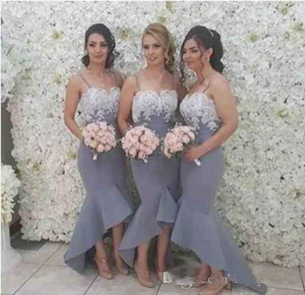 2017 new hi-lo bridesmaid dresses for wedding spaghetti strap white lace mermaid party dresses zipper back country maid of honor dresses, White;pink
2017 new hi-lo bridesmaid dresses for wedding spaghetti strap white lace mermaid party dresses zipper back country maid of honor dresses, White;pink