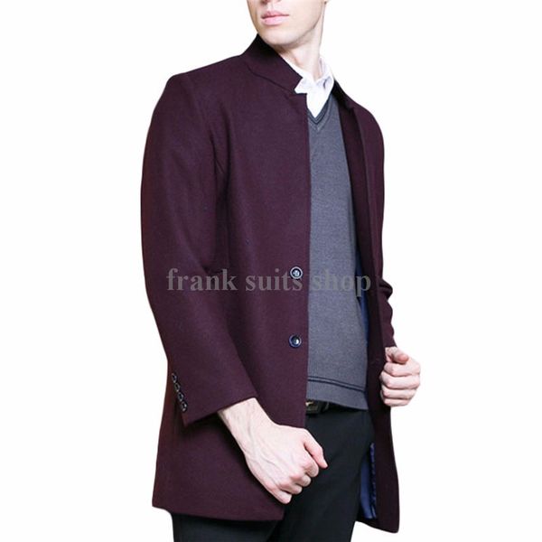 2017 custom made burgundy men's woolen coat middle-aged men long slim wool coats outerwear new arrival fashion coat, Black
2017 custom made burgundy men's woolen coat middle-aged men long slim wool coats outerwear new arrival fashion coat, Black