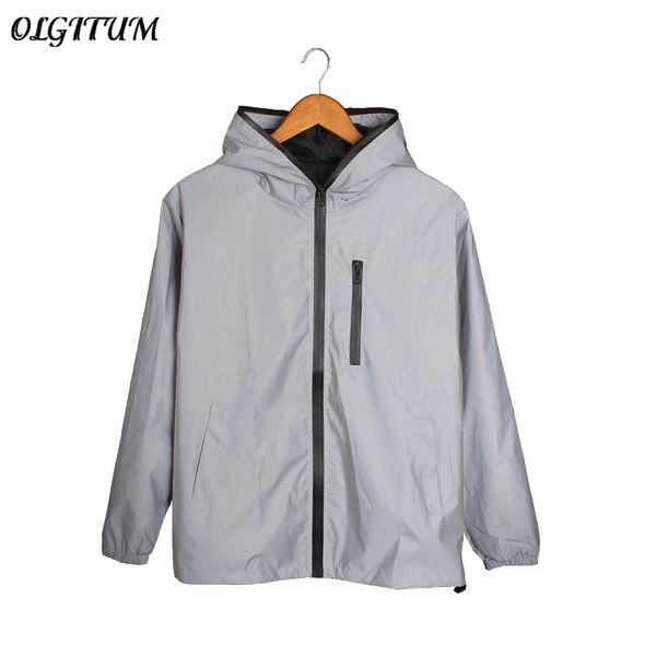 2018 new men's and women's jacket 3 m reflective jacket night glowing men and women lovers windbreaker with hooded, Black;brown
2018 new men's and women's jacket 3 m reflective jacket night glowing men and women lovers windbreaker with hooded, Black;brown