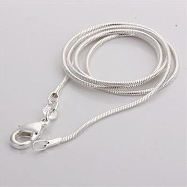 

whole salec008 1mm thin 925 stamped silver plated snake chain jewelry findings 16"18"20"22"24" wholesale price