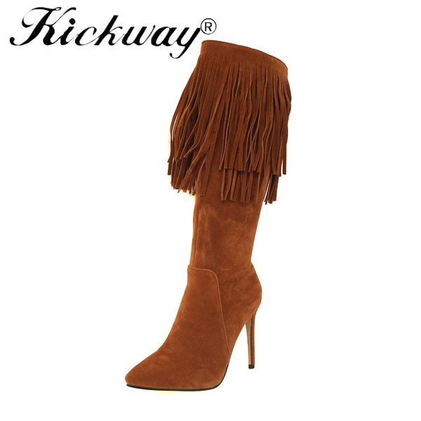 kickway large size 34-46 in autumn winter knee high women boots double fur pointed toe thin high heels solid platform boots, Black
kickway large size 34-46 in autumn winter knee high women boots double fur pointed toe thin high heels solid platform boots, Black