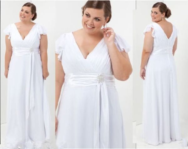 white plus size wedding dresses cap sleeve v neck floor length chiffon elegant simple design bridal gowns custom size
white plus size wedding dresses cap sleeve v neck floor length chiffon elegant simple design bridal gowns custom size