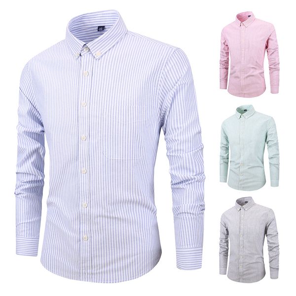 autumn new 100% cotton oxford striped shirt men long sleeve slim fit formal business dress shirts social shirt male, White;black
autumn new 100% cotton oxford striped shirt men long sleeve slim fit formal business dress shirts social shirt male, White;black
