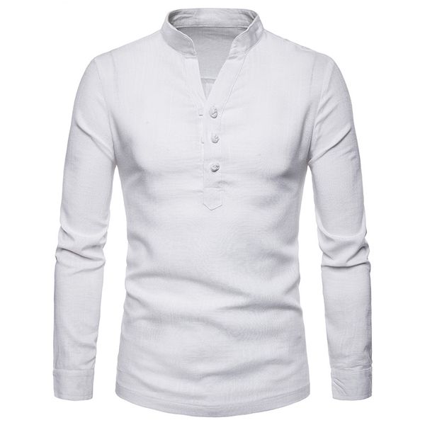 stand collar shirt men 2018 fashion hipster v neck mens dress shirt casual slim fit linen buckle chemise homme camisa masculina, White;black
stand collar shirt men 2018 fashion hipster v neck mens dress shirt casual slim fit linen buckle chemise homme camisa masculina, White;black