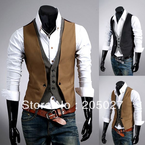 fashion slim blazer vest men from factory wholesale 2 pieces a lot dropship, Black;white
fashion slim blazer vest men from factory wholesale 2 pieces a lot dropship, Black;white