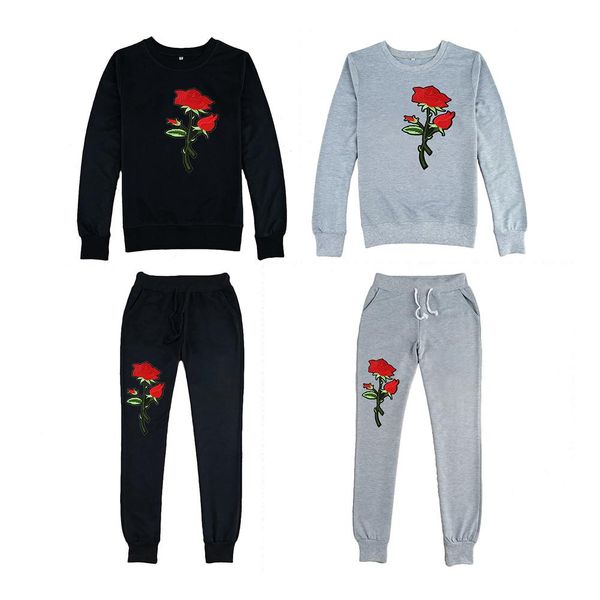 europe and the united states wind fashion hundred draw rope line with rose flower embroidery sportswear set fitness outdoor, White;red
europe and the united states wind fashion hundred draw rope line with rose flower embroidery sportswear set fitness outdoor, White;red