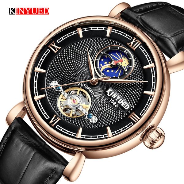 kinyued new mechanical watches men automatic moon phase waterproof hand watch male fashion leather strap wristwatch, Slivery;brown
kinyued new mechanical watches men automatic moon phase waterproof hand watch male fashion leather strap wristwatch, Slivery;brown