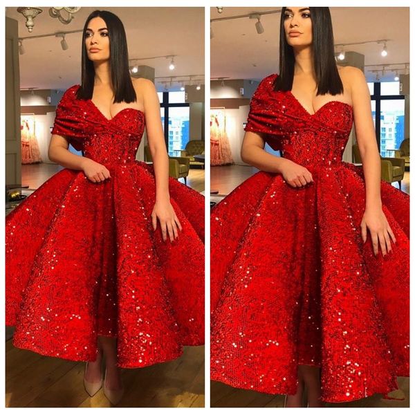 2021 one shoulder sequined prom dresses ruched tea length evening gowns zipper back cocktail formal party dress vestidos de fiest, Black
2021 one shoulder sequined prom dresses ruched tea length evening gowns zipper back cocktail formal party dress vestidos de fiest, Black