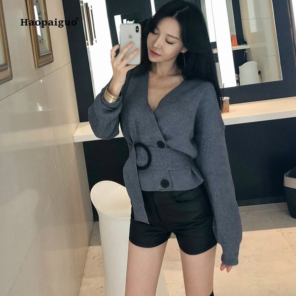 fashion autumn winter women coats 2018 gray full sleeve v-neck knitting sweater coat casual party club ladies outwear coats, White;black
fashion autumn winter women coats 2018 gray full sleeve v-neck knitting sweater coat casual party club ladies outwear coats, White;black