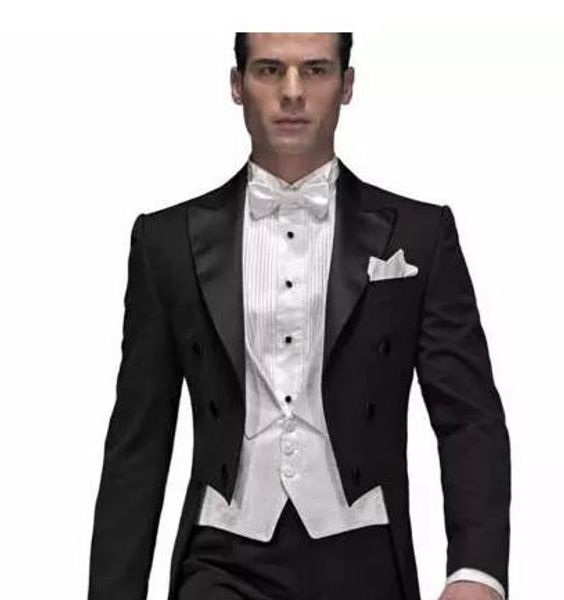 2018 cool black groom tuxedos men wedding tailcoat bridegroom suit men suit swallow-tailed coat (jacket+pants+vest), Black;gray
2018 cool black groom tuxedos men wedding tailcoat bridegroom suit men suit swallow-tailed coat (jacket+pants+vest), Black;gray