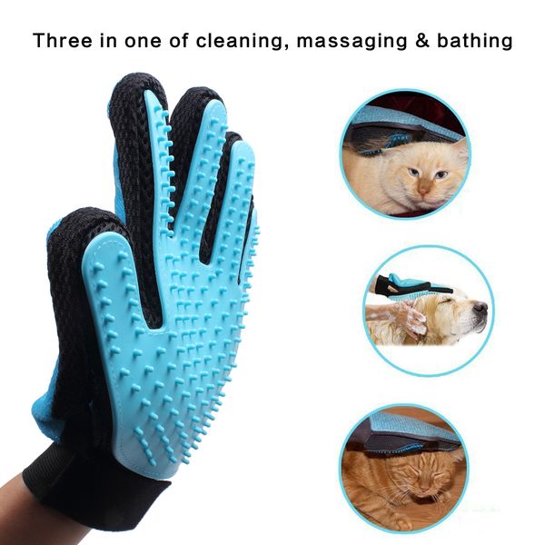 

Gentle Deshedding Brush Glove Efficient Pet Hair Remover Mitt Massage Tool Best Hair Remover for Long Short Hair Dogs Cats