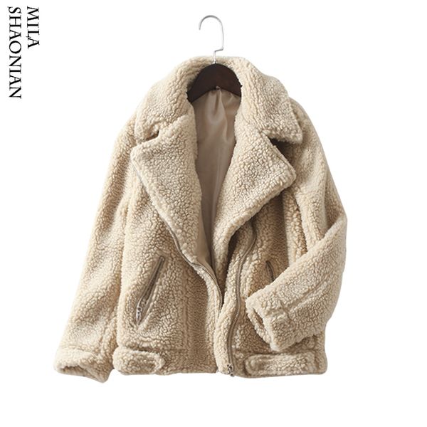 winter loose fur coats lamb women warm zipper solid turn down collar ladies faux fur jackets with pockets thick warm long sleeve, Black;brown
winter loose fur coats lamb women warm zipper solid turn down collar ladies faux fur jackets with pockets thick warm long sleeve, Black;brown