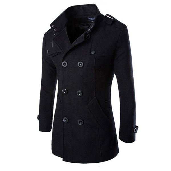 2018 autumn and winter men's new blend jacket jacket woolen coat double-breasted casual gentleman slim business solid color, Black
2018 autumn and winter men's new blend jacket jacket woolen coat double-breasted casual gentleman slim business solid color, Black