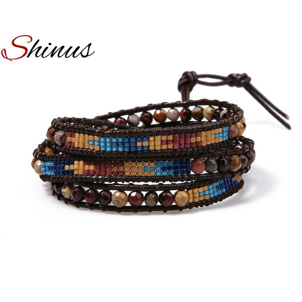 shinus miyuki bracelet multi-wrap bracelets women seed beads boho jewelry her gifts black leather pulseira femme handmade design, Golden;silver
shinus miyuki bracelet multi-wrap bracelets women seed beads boho jewelry her gifts black leather pulseira femme handmade design, Golden;silver