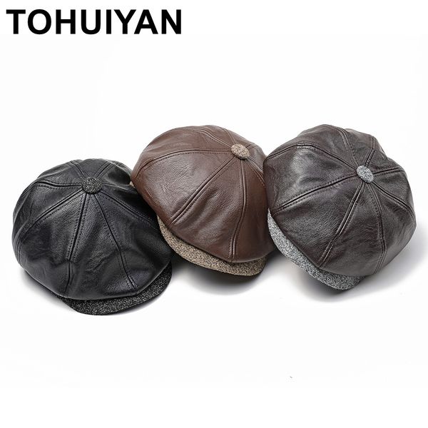 tohuiyan classic leather newsboy cap for men autumn winter warm octagonal hat snap brim collection hats gentleman beret caps, Blue;gray
tohuiyan classic leather newsboy cap for men autumn winter warm octagonal hat snap brim collection hats gentleman beret caps, Blue;gray