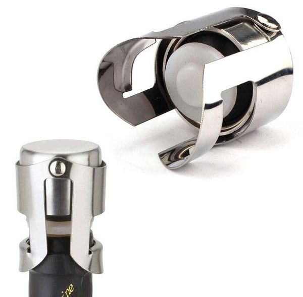 Image of Portable Stainless Steel Wine stopper Vacuum Sealed Wine Champagne Bottle Stopper Cap SN1902