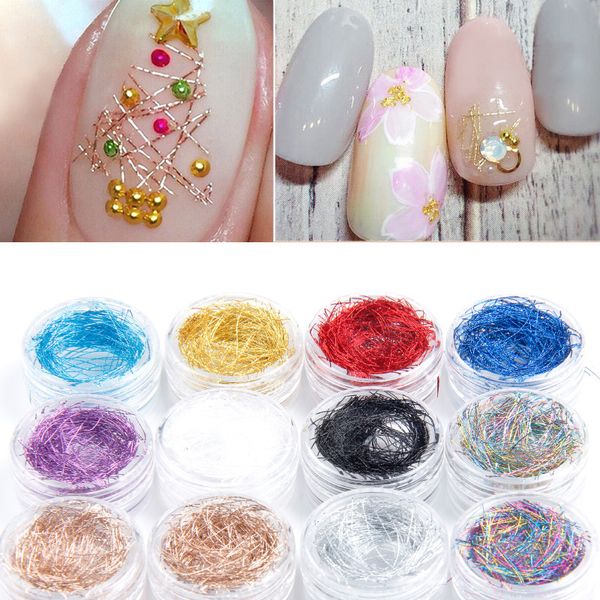 diy mermaid strip lines nail art gold silver thin sequins manicure nail metal line 12 color/set nails decorations new arrive, Silver;gold 
diy mermaid strip lines nail art gold silver thin sequins manicure nail metal line 12 color/set nails decorations new arrive, Silver;gold