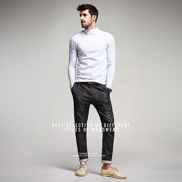 turtleneck mens casual t shirts 5 solid color brand clothing for men long sleeve slim t shirts male wear plus size tees, White;black
turtleneck mens casual t shirts 5 solid color brand clothing for men long sleeve slim t shirts male wear plus size tees, White;black