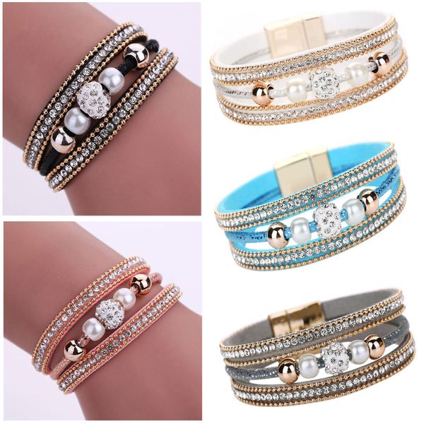 women multilayer bangle bracelet crystal beaded leather magnetic wristband bohemian bijuteria feminina fashion drop shipping, Golden;silver
women multilayer bangle bracelet crystal beaded leather magnetic wristband bohemian bijuteria feminina fashion drop shipping, Golden;silver