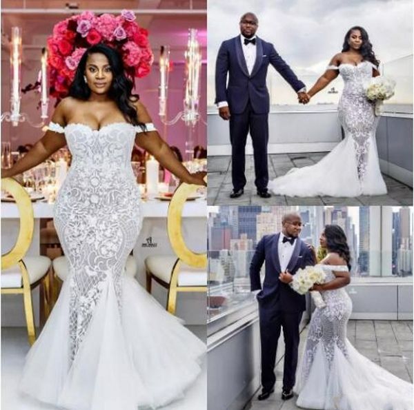 modest plus size wedding dresses mermaid off shoulder sweetheart trumpet bridal gowns sweep train tulle lace appliqued wedding dress ba4945, White
modest plus size wedding dresses mermaid off shoulder sweetheart trumpet bridal gowns sweep train tulle lace appliqued wedding dress ba4945, White