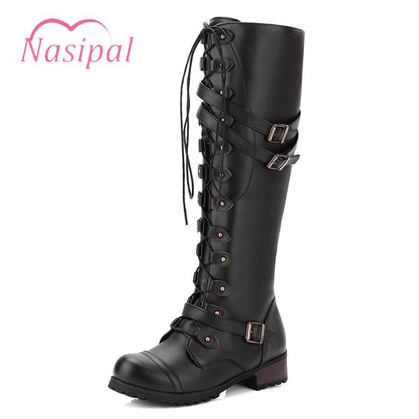 nasipal low heels footwear zipper botas mujer round toe retro casual riding shoes women buckle strap ladies cross-tied shoes, Black
nasipal low heels footwear zipper botas mujer round toe retro casual riding shoes women buckle strap ladies cross-tied shoes, Black