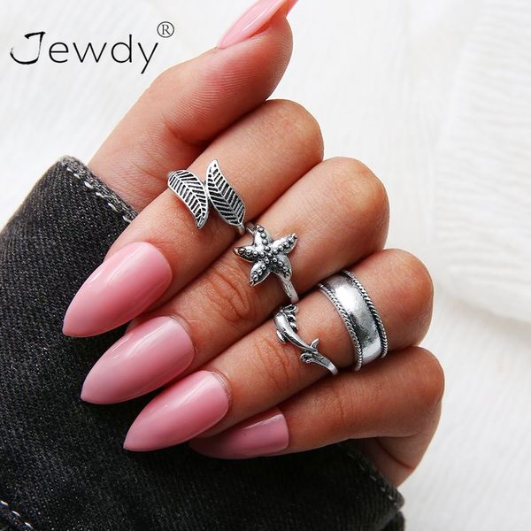 4 pcs/set star dolphin silver color midi finger ring set for women vintage boho knuckle party rings punk jewelry gift for girl, Golden;silver
4 pcs/set star dolphin silver color midi finger ring set for women vintage boho knuckle party rings punk jewelry gift for girl, Golden;silver