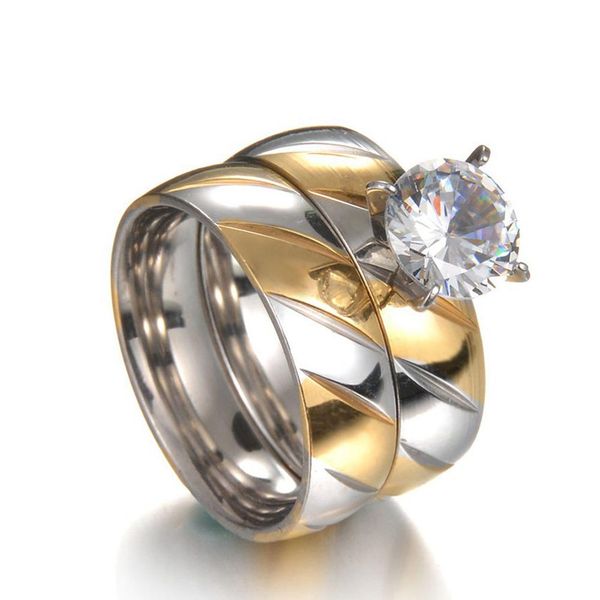 1 pair cubic zirconia stainless steel matching couple ring jewelry wedding gift, Golden;silver
1 pair cubic zirconia stainless steel matching couple ring jewelry wedding gift, Golden;silver