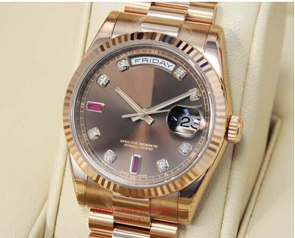 selling luxury watch fashion watch chocolate diamond & ruby dial everose gold 118235 chodrp man wristwatch, Slivery;brown
selling luxury watch fashion watch chocolate diamond & ruby dial everose gold 118235 chodrp man wristwatch, Slivery;brown